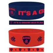 AFL Wrist Bands Set of 2 - Melbourne Demons - Set of Two - Silicone Band