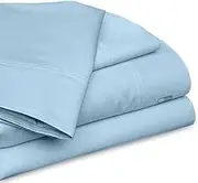 SGI Bedding Luxury 4 Piece Texas King(80x98) Egyptian Cotton Sheet Set - 1000 Thread Count, 12" Inch Deep Pocket Sateen Weave, Long Staple, Breathable, Soft and Premium Cotton - Light Blue