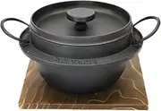 Asahi Nambu Ironware Cook Delicious Rice, Rice Pot, Iron Pot, No. 3 Cooker (Includes Grilled Sugishiki Stand), Induction Compatible, Iwate Prefecture Traditional Crafts