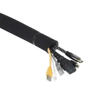 D-Line 39in Reversible Black or White Cable Sleeve, Computer Cord Hider, Orga...