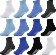 [HYCLES] Stopper Socks Children's – 12 Pairs ABS Socks Children Baby Boys Toddler Non-Slip Socks for 1-10 Years Non-Slip Socks Girls