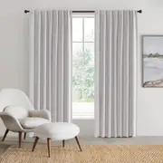 Sherwood Home 100% Blockout Concealed Tab Top Curtain Pair Grey 225x223cm