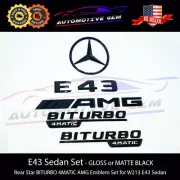 E43 SEDAN AMG BITURBO 4MATIC Rear Star Emblem Black Badge Set for Mercedes W213
