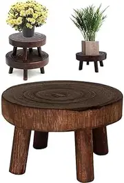 Wooden Planter Stool, Plant Display Stand, Round Stool Flower Stand, Flowerpot Stand with 4 legs, Planter Stand Flower Pot Wood Base( 17*9*6 CM) ﻿