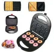 Donut Maker, 4 in 1 Electric Waffle Sandwich Machine，Panini Press Grill Iron ...