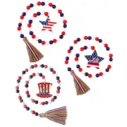 Independence Day Bead Tassels Pendant Bead Garlands for Tiered Tray Shelf