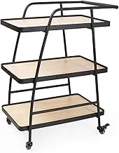 Home Drinks Cocktail Trolley Serving Cart Kitchen Storage & Organisation Bar Table Side Table Vegetable Storage Utility Cart(C)