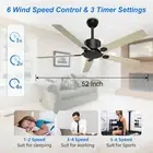 Outdoor Ceiling Fan, Ceiling Fans with Remote Control 52” Ceiling Fans No Lights