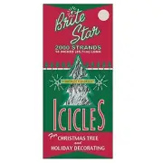 Brite Star Icicles Tinsel, 2000 Strand, Silver, Count
