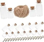 MAGICLULU 1Set DIY Decoration Glass Bottle Wishing Jars with Corks and Twine Rope for Crafts Messages Party Decorations and