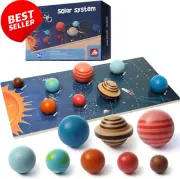 Planet Toys Montessori Wooden Solar System Model – Educational Toys for Kids