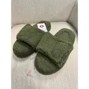 NWT Boys Cat & Jack Green Ace Adjustable Slide Slippers - M (2/3)