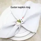 6pcs Napkin Holder Rhinestones Decorative Banquet Cloth Serviette Buckle