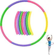 Hula Fitness Hoop, 7-Piece Plastic Removable Hoola Hoop, Hoop for Dance Fitness, Gymnastics & Kids 3-5 Years