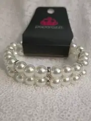 Paparazzi Jewelry White Pearl Bracelet Downtown Debut