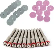 30Pcs/Set 20mm Mini Drill Grinding Buffing Wheel Polishing Pad Disc with 3.175mm Mandrel Compatible with Rotary Tools Dremel Accessories Hand Tool Accessories