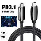 240W 5A PD3.1 USB Type C USB-C Fast Charging Charger Cable Braided Cord M-M Lead