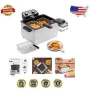 Adjustable Temperature Electric Deep Fryer - 5L Stainless Steel with View Window