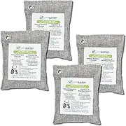 Guardian Technologies CB2004PK Pure Guardian Bamboo Charcoal Air Purifier Bags, Eco-Friendly, Naturally Absorbs Odors, Excess Moisture and Pollutants, 4-pack - 200g each, Gray