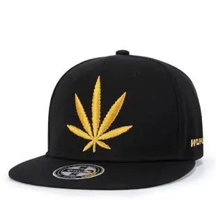 Stoned Sativa Dope 楓葉嘻哈時尚男女皆宜的男士 Snapback 平檐帽帽子可調節