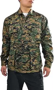 [BACKBONE] Mens Army Military Battle Dress Uniform BDU Shirt Camo Top Jacket