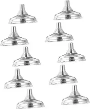 Angoily 10pcs Mini Flag Holder Base Round Chrome Plated Stand for Small Flags for Office Desk Party Table Display and Easy to Use