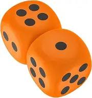 Vaguelly 2pcs Foam Dice Colored Jumbo Dices Gathering Prop Portable for Large Giant Number Foam Cubes Large Craft Party Playing Supplies Game Prop Eva Orange