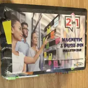 Magnetic & Push-Pin Bulletin Bar W Push Pins & More NEW