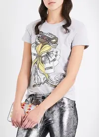 在飛比找Yahoo!奇摩拍賣優惠-Moschino Rat-print cotton-jers