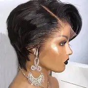 Short Pixie Cut Lace Front Wigs Human Hair Side Part Wig 13x4x1 Glueless HD Lace Wig Short Pixie Wigs for Black Women