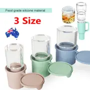 3pc Ice Cube Tray for Stanley 40&30oz Tumbler Cup Silicone Ice Mold Maker w/ Lid