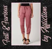 Affliction Fast & Furious Satin Joggers. L