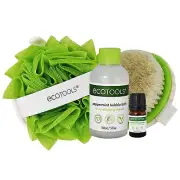 EcoTools Bath Kit Peppermint Bubble Bath Dry Body Brush Loofah Essential oil