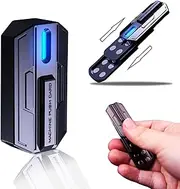 STONESTAR Mecha Fidget Slider, Glow-in-The-Dark Magnetic Metal Fidget Toys, 3-Layer Push Card Sensory Toys EDC Fidget Toy for Adults, Helps Relieve ADHD/Anxiety/Stress (Blue Light)