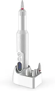 Meichoon Portable Electric Nail Polishing Drill with 6 Interchangeable Drills Electric Manicure and Pedicure Set for Polishing and Trimming Nails NL30 White