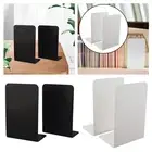 2Pcs Metal Bookends Book Stoppers Desk Bookshelf Decor Study Book Holder