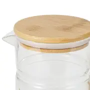 THY Collectibles Glass Pitcher Carafe Set with Lid, 4 Glass Cups, and Bamboo...