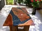 Handmade Natural Wood Epoxy Resin Table– Luxury Wood & Resin Dining/Coffee Table