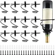 12 Pcs Spiral Wine Wall Holder, Wall Mounted Wine Rack, Metal Wine Bottle
