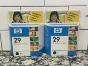 (2) Genuine OEM HP 29 51629A Black Inkjet Printer Ink Cartridge Factory Sealed