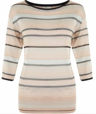 Monsoon Skylar Jumper Uk Medium Multi Coloured Stripes Bnwt