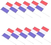 Gadpiparty 25pcs French Desk Flags with Pole Polyester Handheld French Flag for Office Decor and Meeting Decorations Space Saving Design Easy Installation Vivid Colors