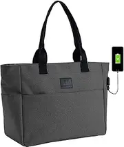 Large Laptop Tote Bag For Women Work Fits 15.6''-17'' Shoulder Bag USB Teacher Bags With Many Pockets
