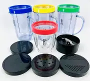 Magic Bullet Blender REPLACEMENT PARTS (13 Pcs) Cups Rings Lids Blade Assy. Etc