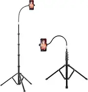Peastrex 82" Tall Flexible Phone Tripod with 17" Gooseneck, Overhead Cellphone Tripod Stand for Video Recording for iPhone 15 14 13 Pro Max Pro, Android Phone