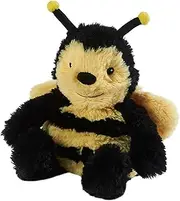 Warmies Plush Bumblebee Wheat Bag Microwavable, Weighted Teddy Slightly Scented with French Lavender, Fully Heatable Heat Pad Junior Size, Hot or Cold Relief