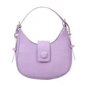 Women Pu Leather Crossbody Bag Crescent-Shaped Ladies Fashion Shoulder Alligator Messenger Bag Shoulder Handbag Pouch