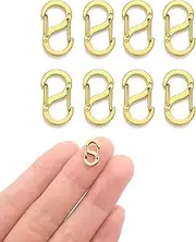 [MaxBlaster] Double Opening Necklace Clasps Necklace Clasp and Closures Stainless Steel S Biner Carabiner Lock Bracelet Connector Shortener Necklace Clip