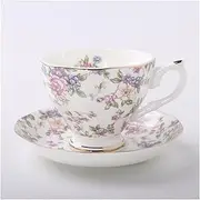 Mug, cups, coffee cups and teacups for home use, exquisite cups, household products, mugs, fine bone china cups, European-style handmade gold-rimmed coffee cups and saucers, tea sets ( Color : Thalia