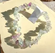 Fluorite Stone Chip Stretch Bracelet Detoxification New